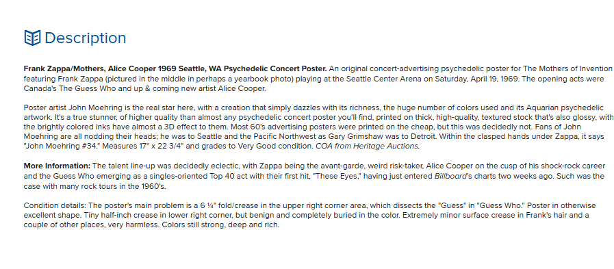 Frank Zappa & The Mothers – Seattle Center Arena, April 19, 1969