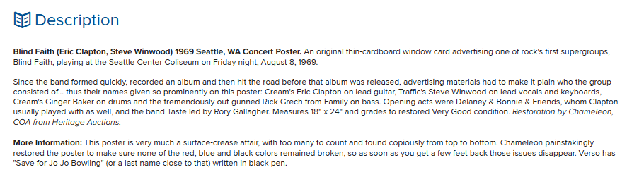 Blind Faith – Seattle Center Coliseum (August 8, 1969)
