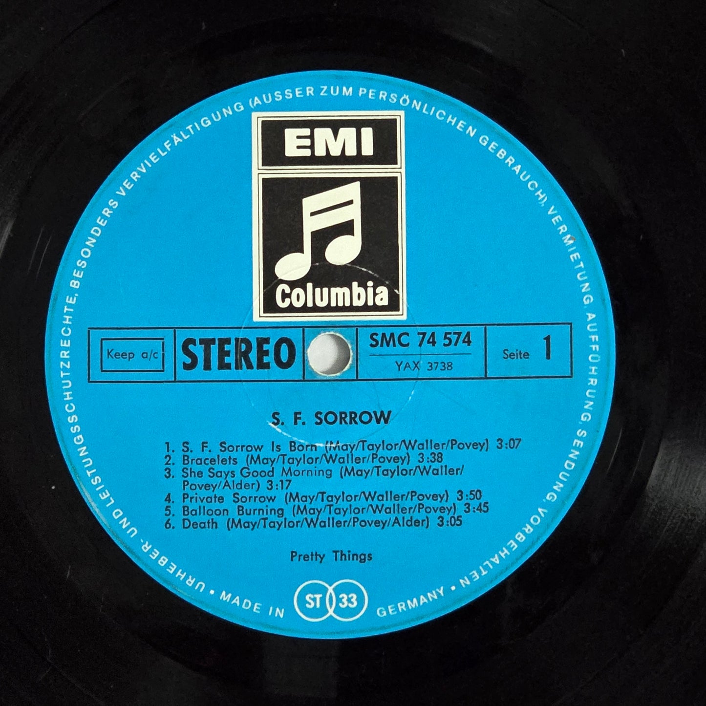 S F Sorrow - German 1968 LP Stereo (Charity)