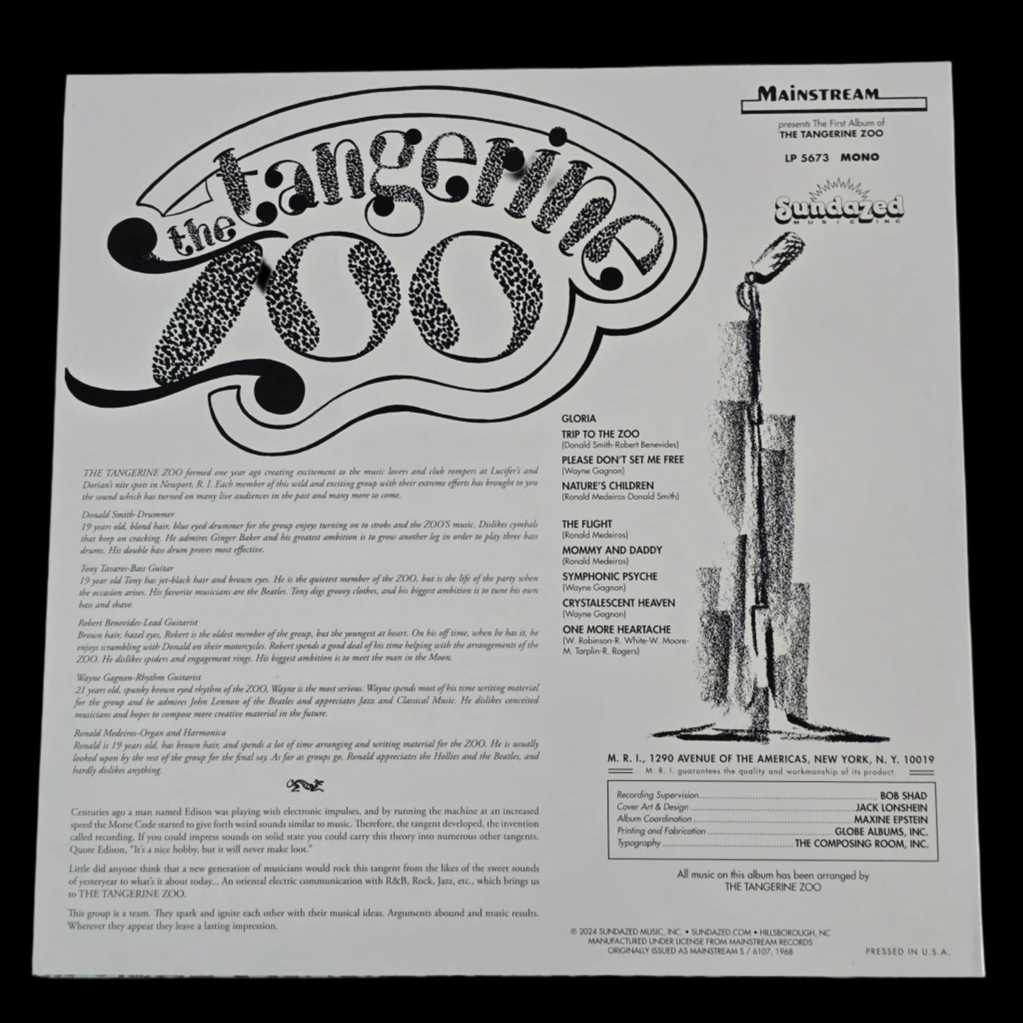 The Tangerine Zoo - US 2024 Mono Reissue