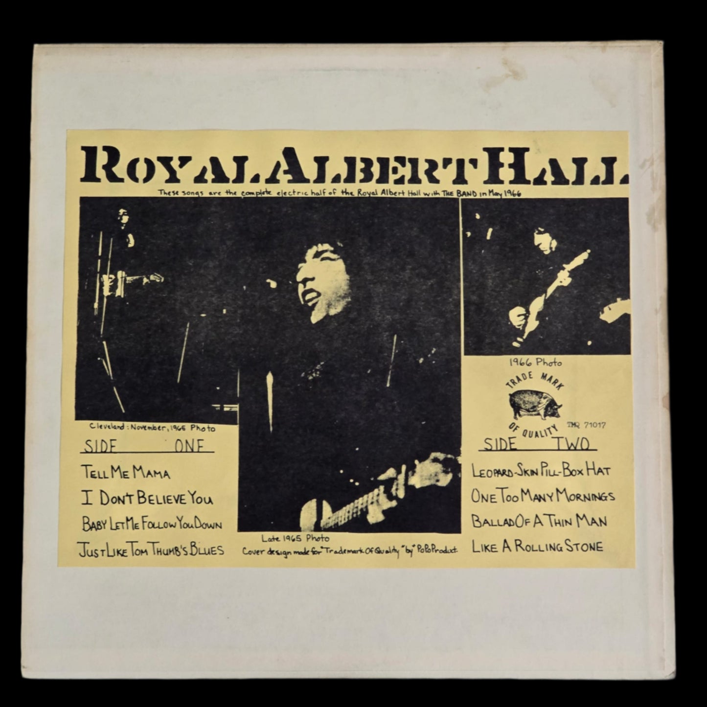 Bob Dylan - GWW Royal Albert Hall - TMOQ Yellow