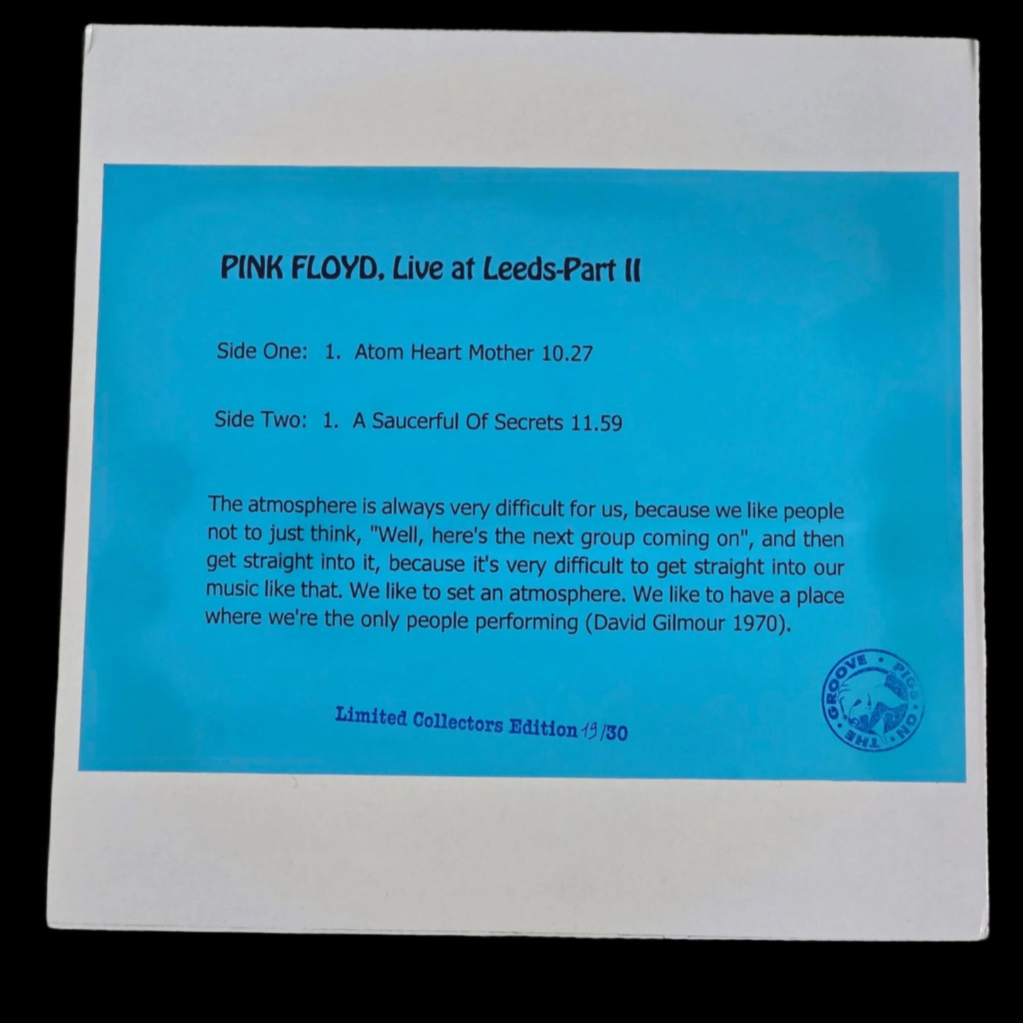 Pink Floyd - Live at Leeds - PART 2 of 2 - Acetate