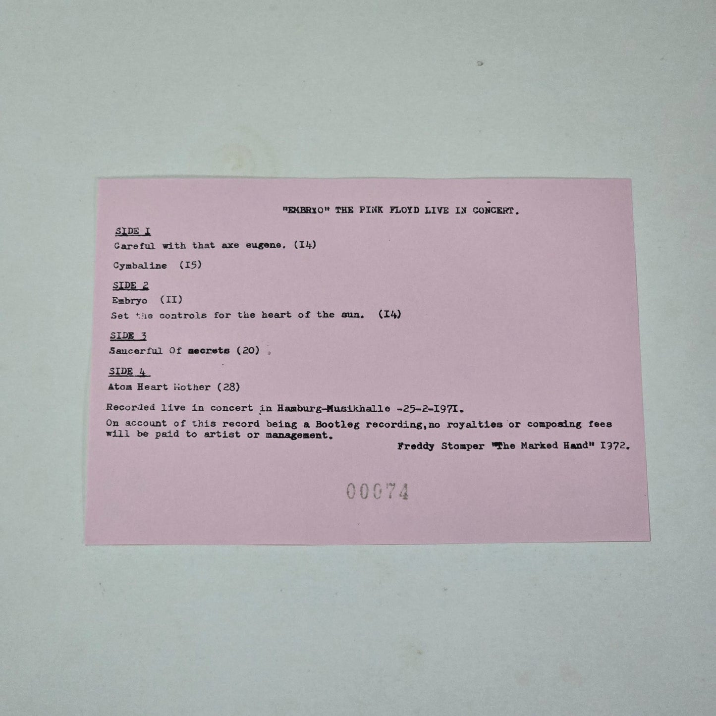 Pink Floyd - Embrwo - 2 LP - Clear Splatter