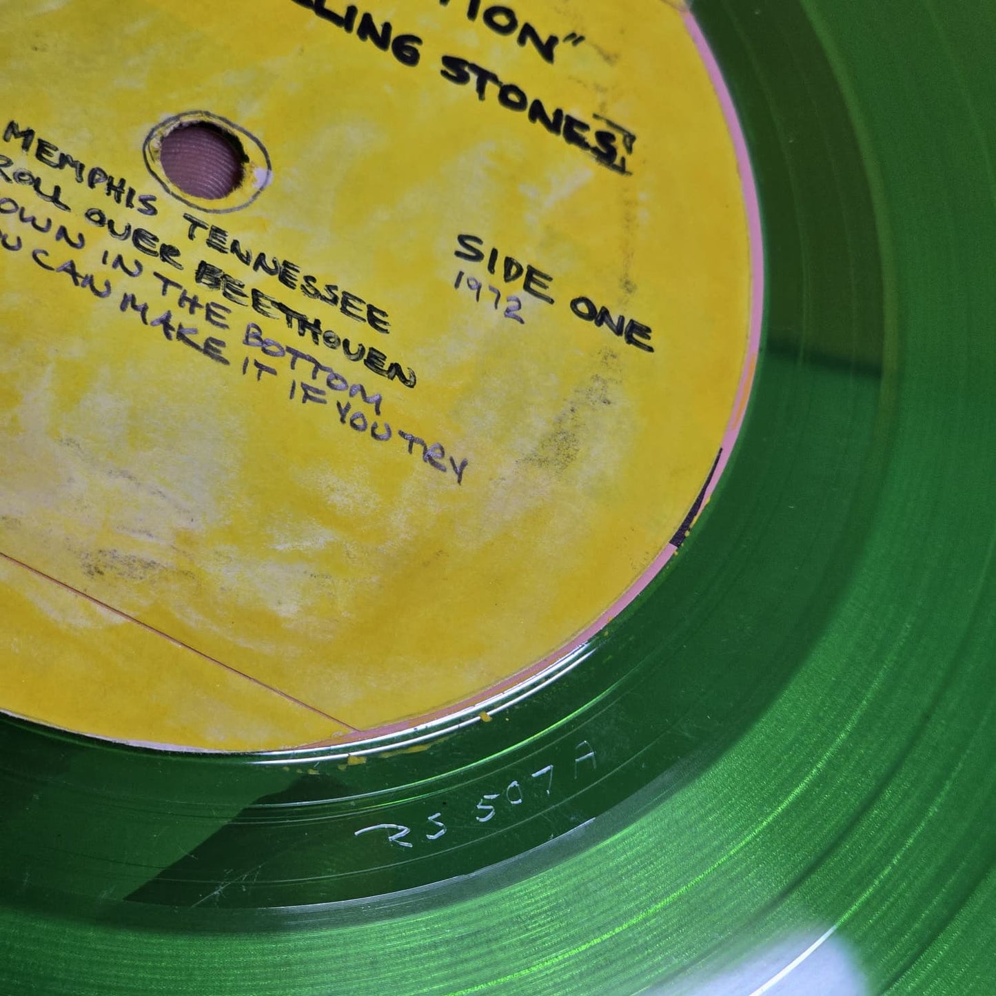 Rolling Stones - Bright Lights Big City - TMQ 71075 - 1973 US Bootleg - NM NM Translucent Green Vinyl