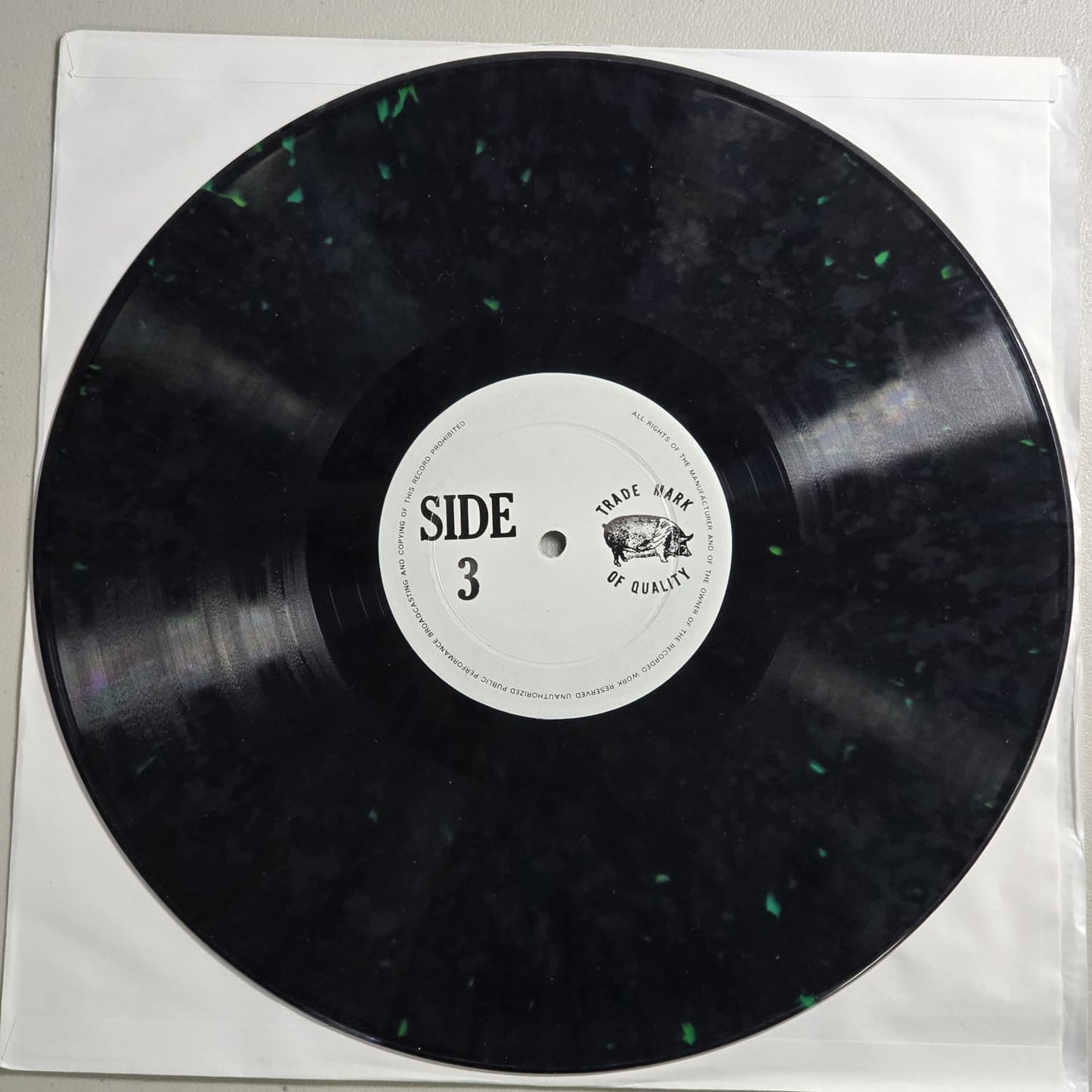 Rolling Stones - Gimmie Shelter - TMQ 72009 - 1973 US Bootleg - NM VG+ Black Green Splatter Vinyl