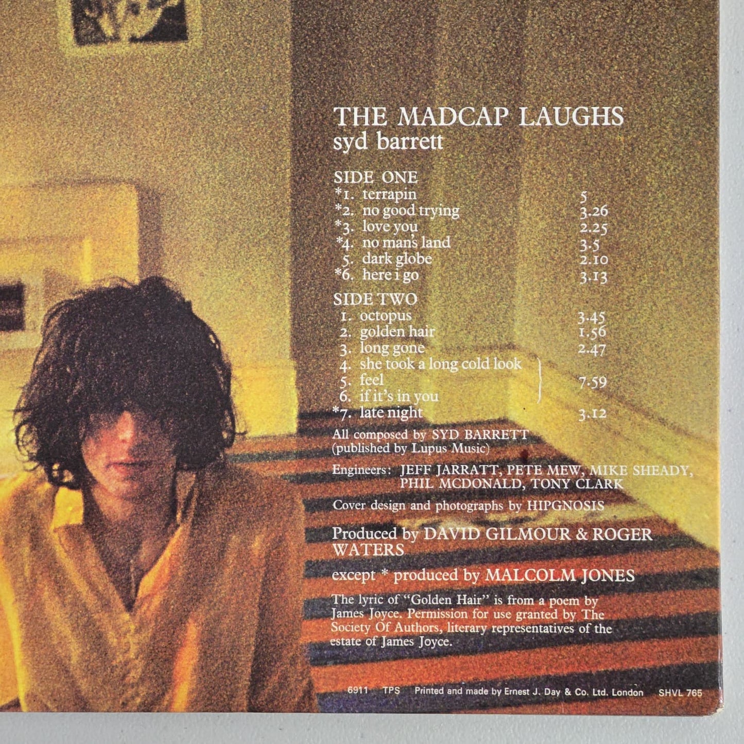 Syd Barrett - The Madcap Laughs - 1970 - UK 1st Press - Harvest SHVL 765 - VG++ VG+