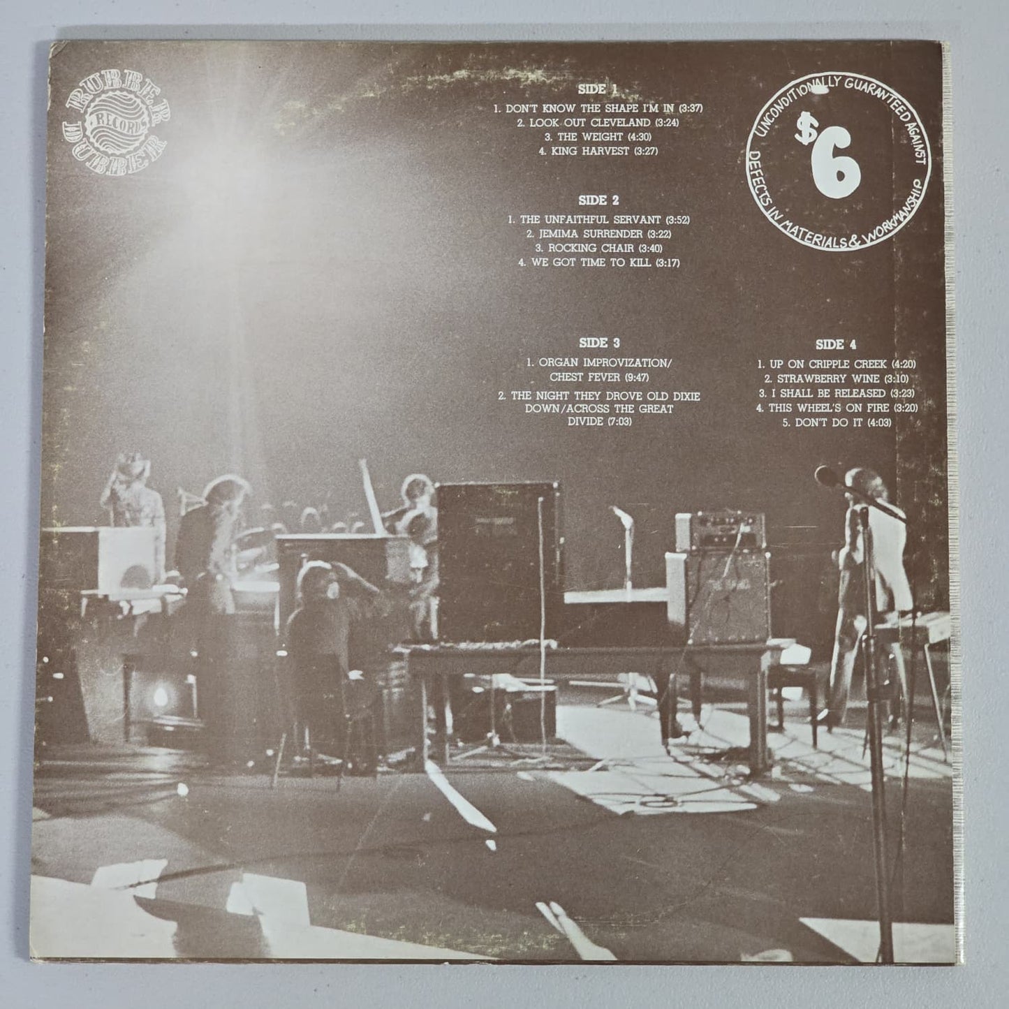 The Band – Real Old Time – Rubber Dubber 70-006 – 1970 US Bootleg – VG+ NM