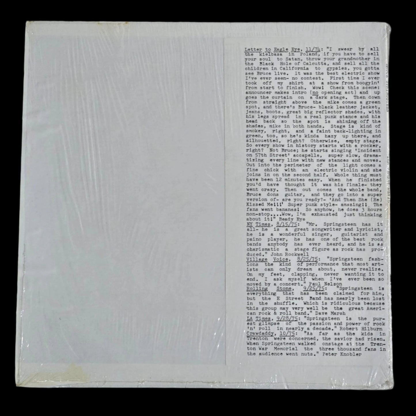 Bruce Springsteen - The Jersey Devil - Red Splatter