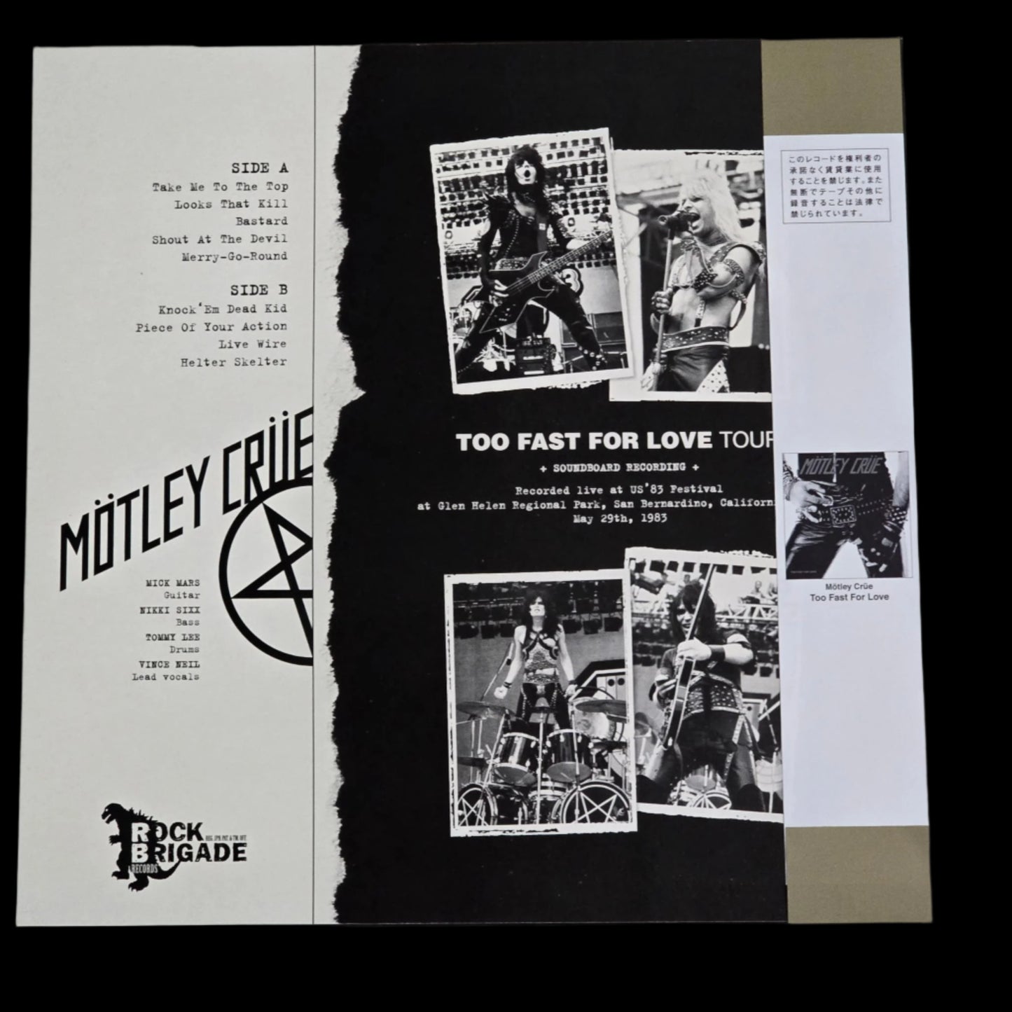 Motley Crue - Too Fast For Love Tour