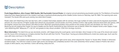Frank Zappa & The Mothers – Seattle Center Arena, April 19, 1969