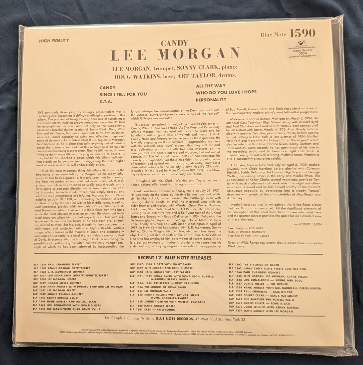 Lee Morgan – Candy – 2009 US Music Matters 45RPM 2LP Mono – Sealed