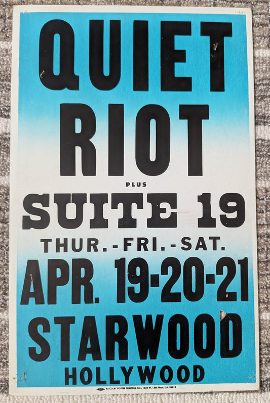 Quiet Riot – The Starwood, Hollywood – 1979 – Randy Rhoads Era