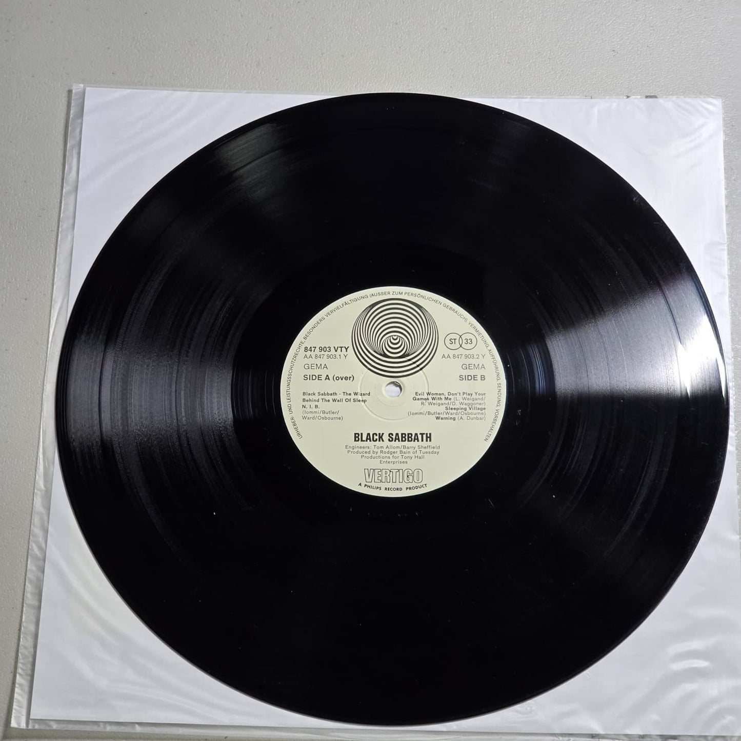 Black Sabbath – Black Sabbath (1970 Germany) Vertigo Swirl LP – Gatefold