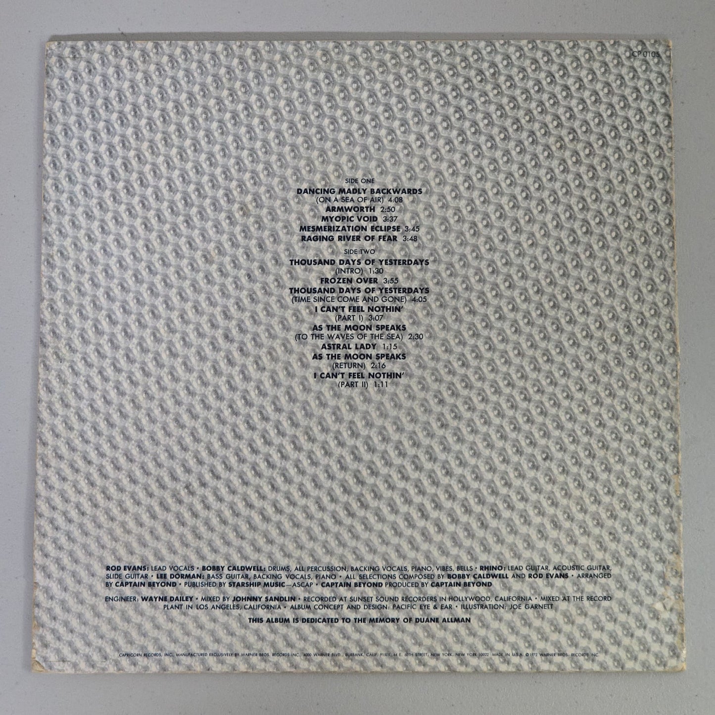 Captain Beyond – Captain Beyond – 1972 US 3D Cover LP Capricorn Records – VG/VG