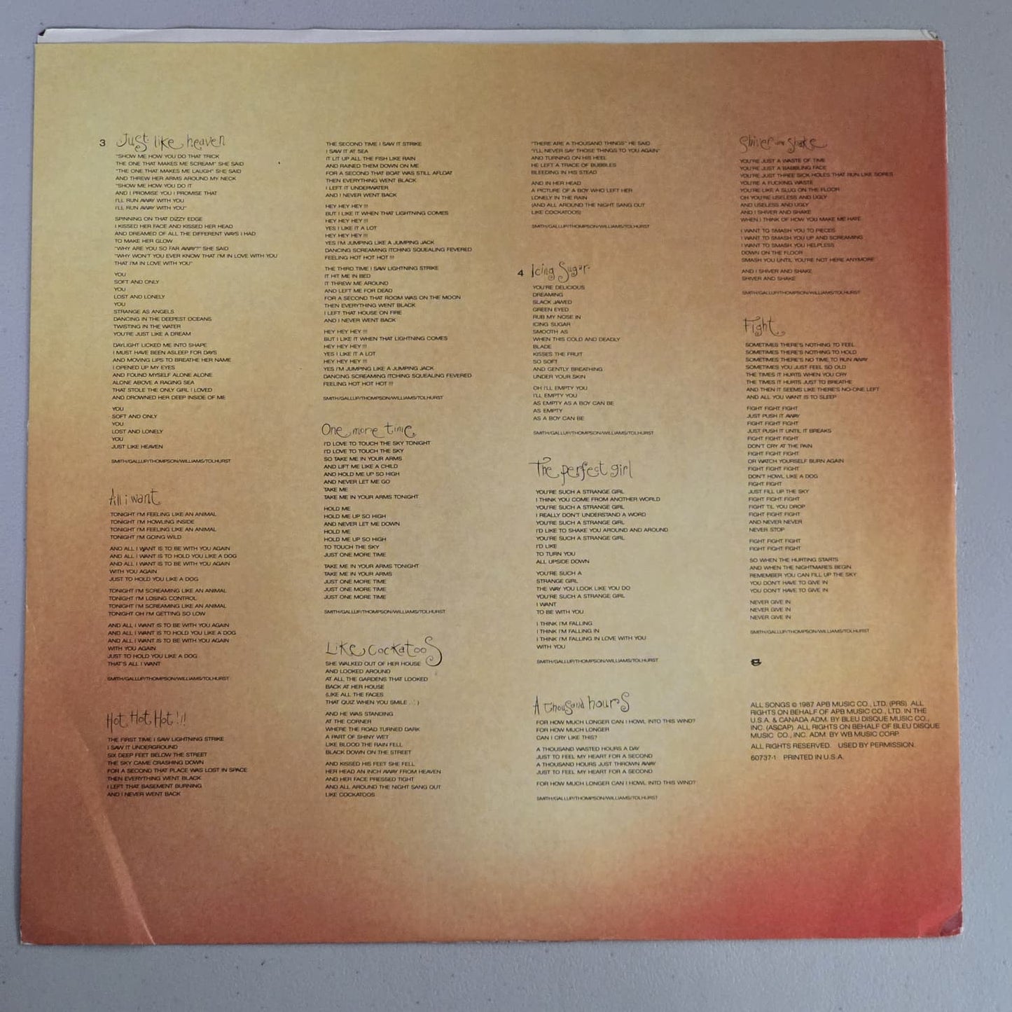 The Cure – Kiss Me Kiss Me Kiss Me – 1987 US 2xLP Elektra – VG+/VG