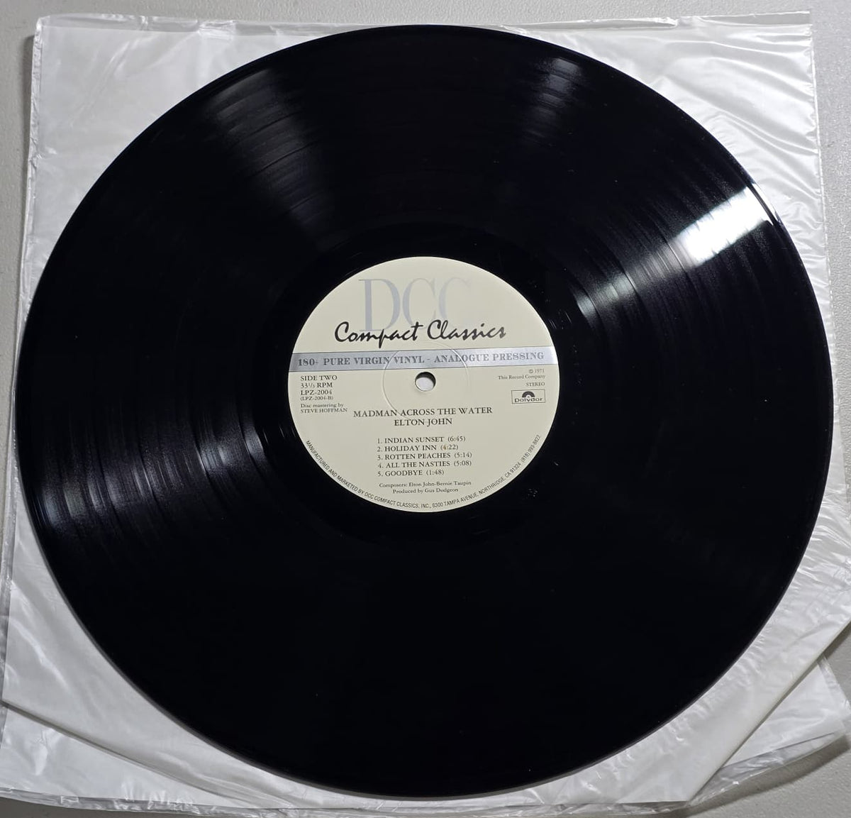 Elton John Madman Across The Water DCC 180g LP, side 1 label