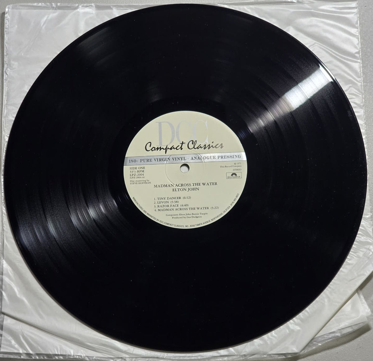 Elton John Madman Across The Water DCC 180g LP, side 2 label