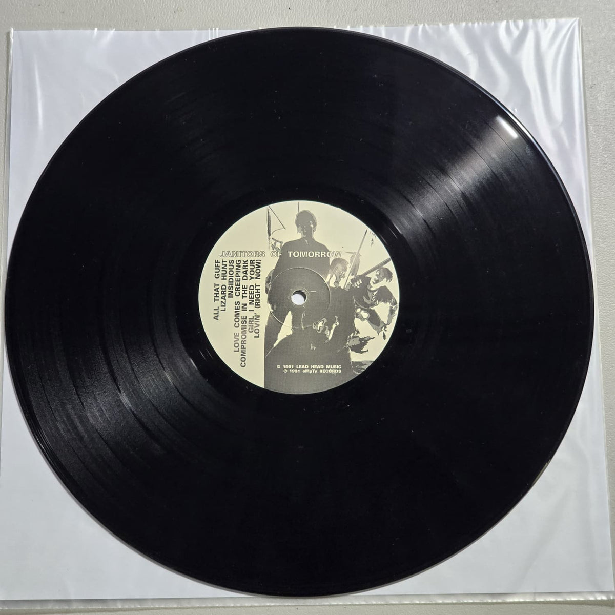 Gas Huffer Janitors Of Tomorrow 1991 eMpTy Records LP, side 1 label