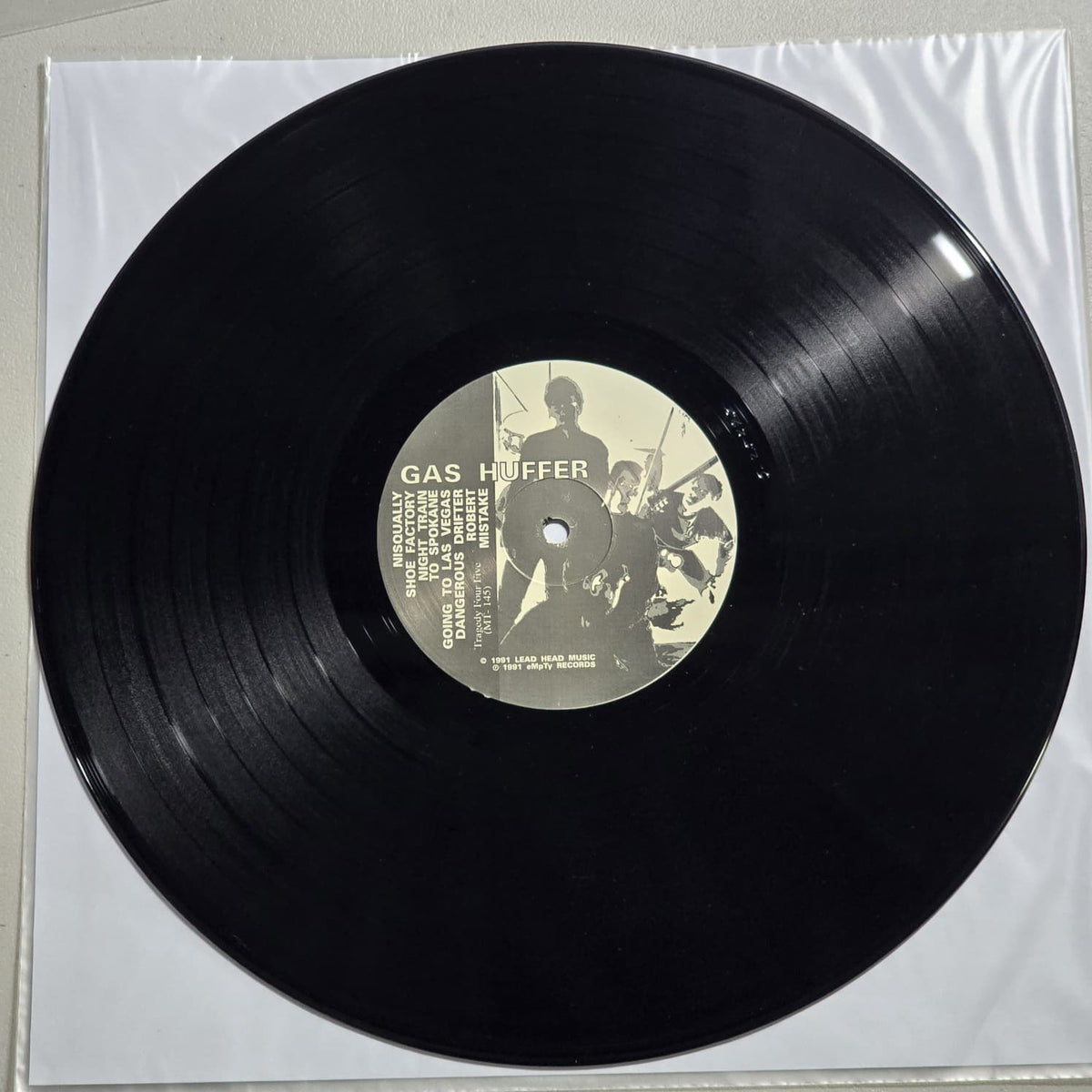 Gas Huffer Janitors Of Tomorrow 1991 eMpTy Records LP, side 2 label