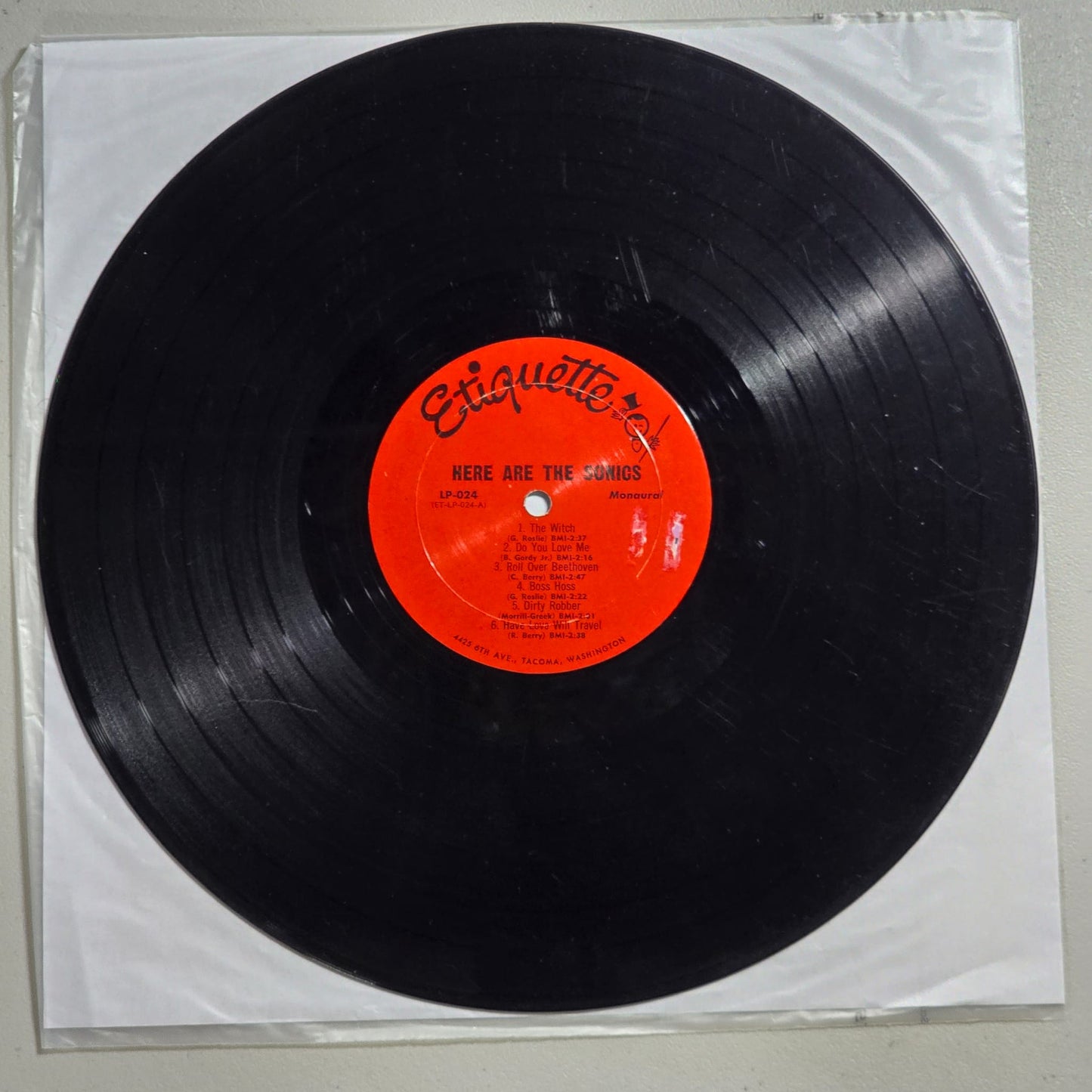 The Sonics - Here Are The Sonics!!! – 1965 US Mono Original LP Etiquette – VG-/VG