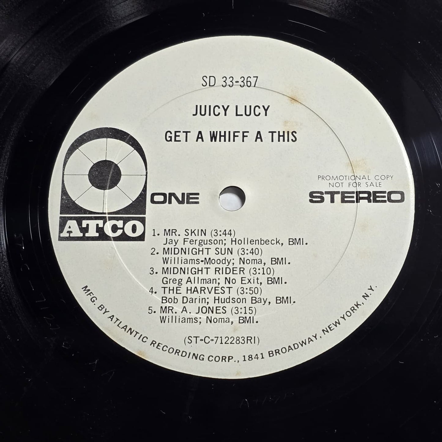 Juicy Lucy - Get A Whiff A This - 1971 White Label Promo - VG VG
