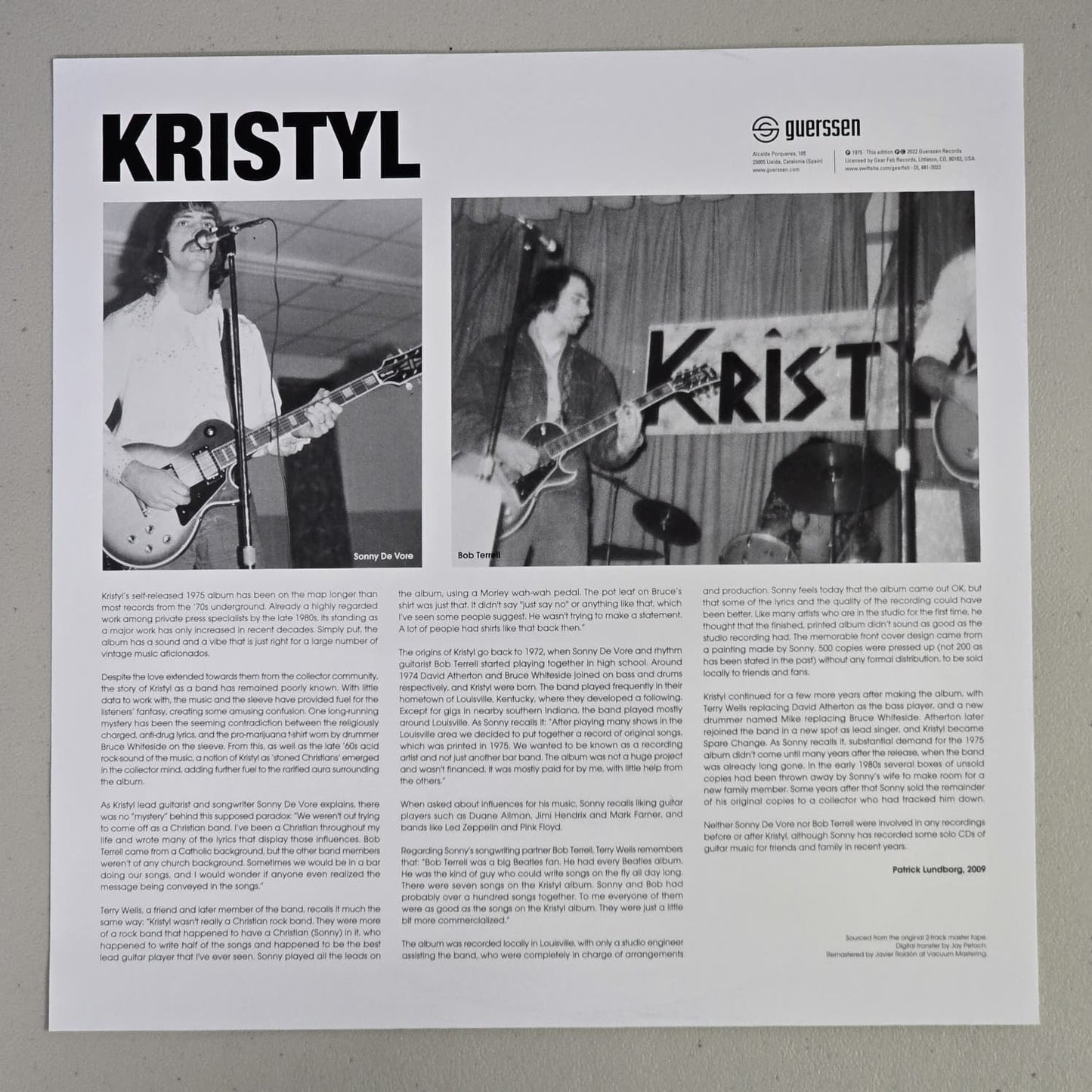 Kristyl – Self-Titled – 2023 Spain Reissue Guerssen – GUESS212 2023 Spain Stereo