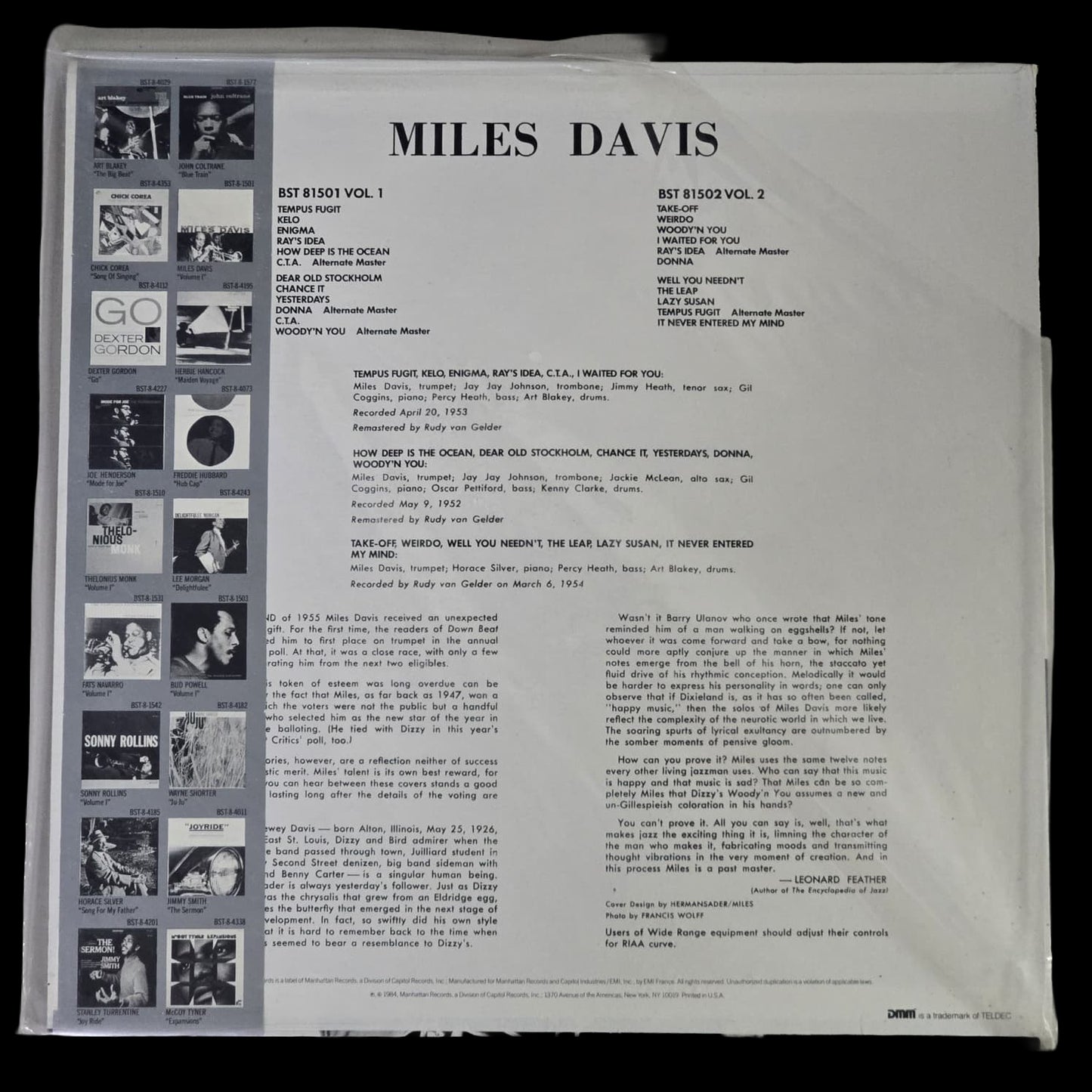 Miles Davis – Volume 1 – 1985 France Mono LP Blue Note – M/M