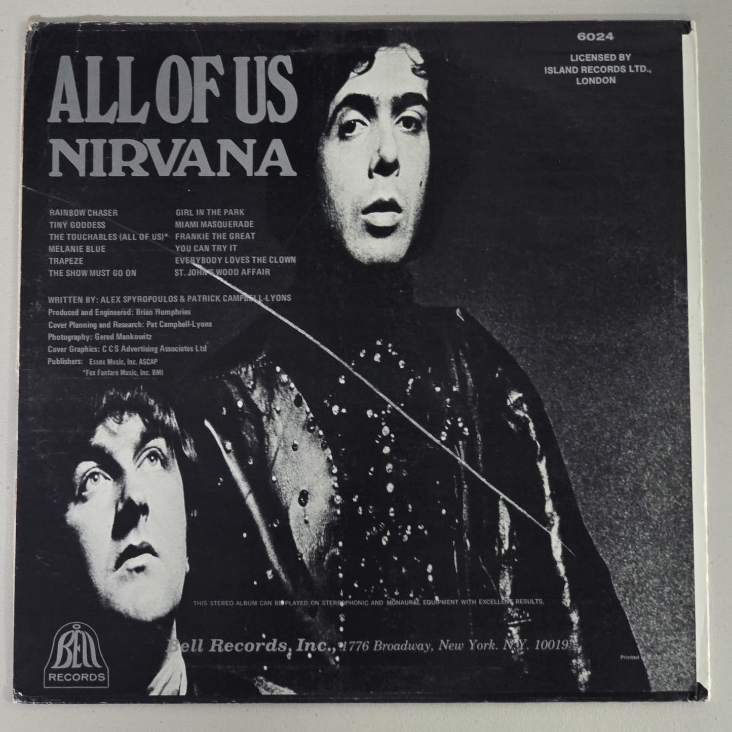 Nirvana – All Of Us – 1968 US Original Bell Records Stereo – VG+/VG