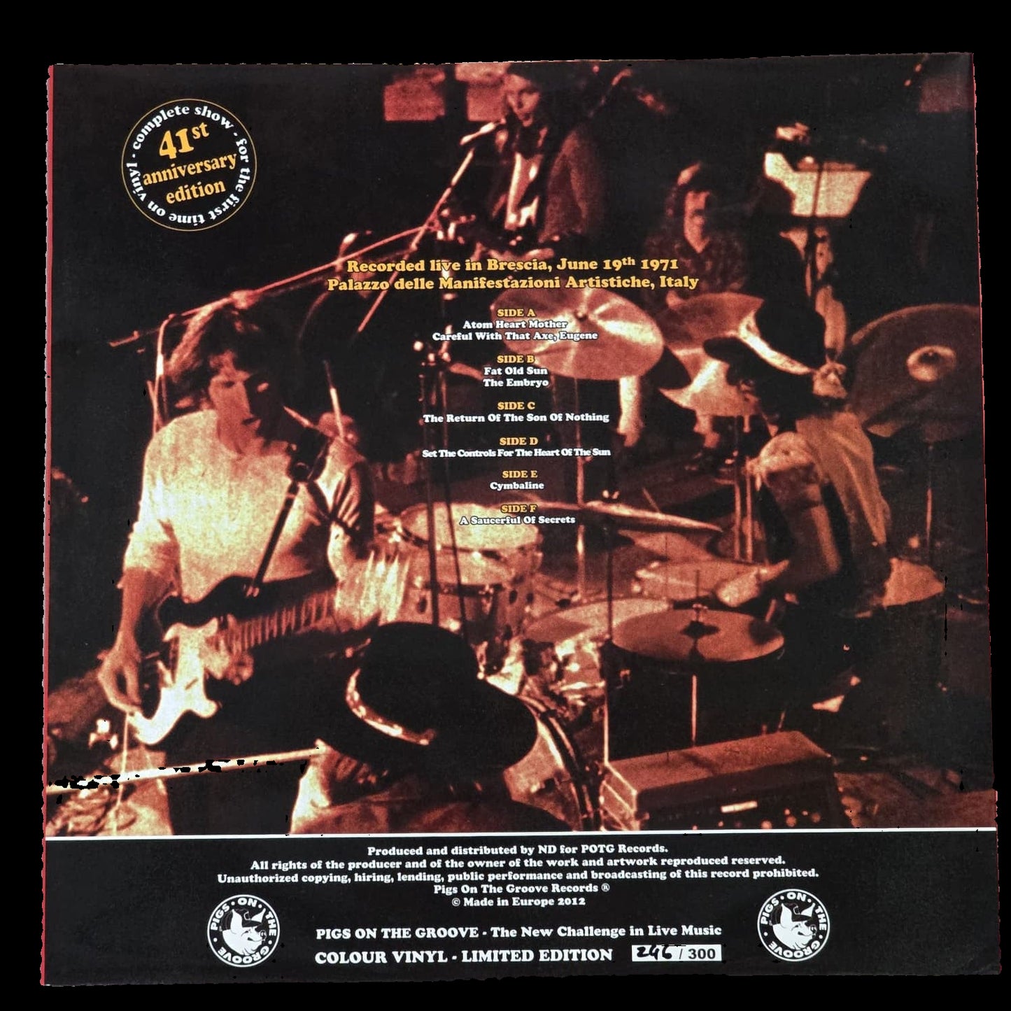 Pink Floyd - Recorded Live In Brescia June 19th 1971 - Pigs On The Groove - Italy  3LP - VG++ VG+