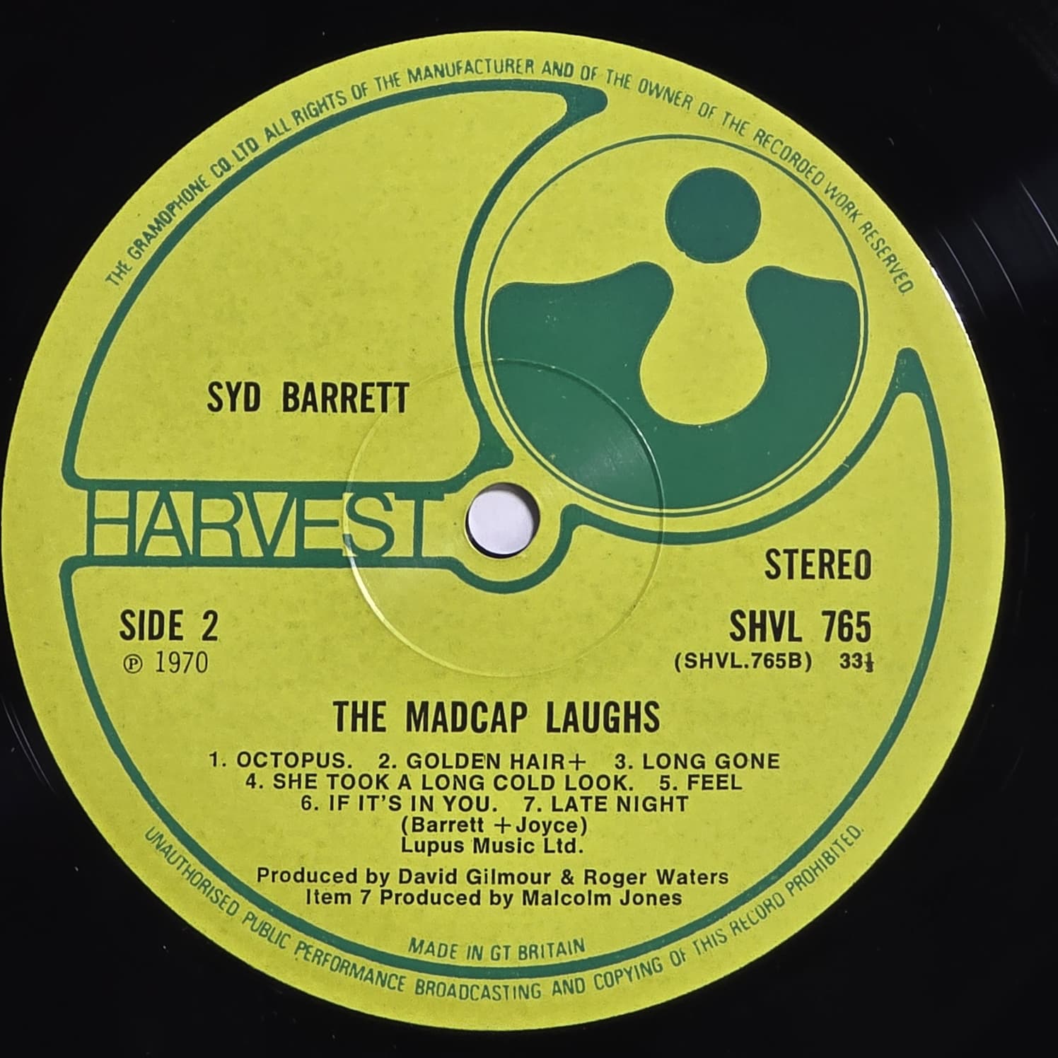 Syd Barrett – The Madcap Laughs (1970 UK) Harvest SHVL 765 – 1st