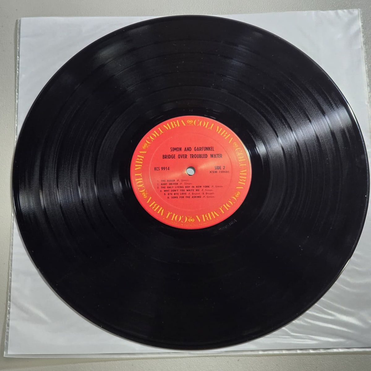 Simon & Garfunkel Bridge Over Troubled Water 1971 Columbia LP, side 1 label