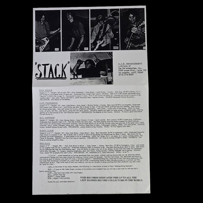 Stack Above All 1997 Void Records reissue LP, band promo insert