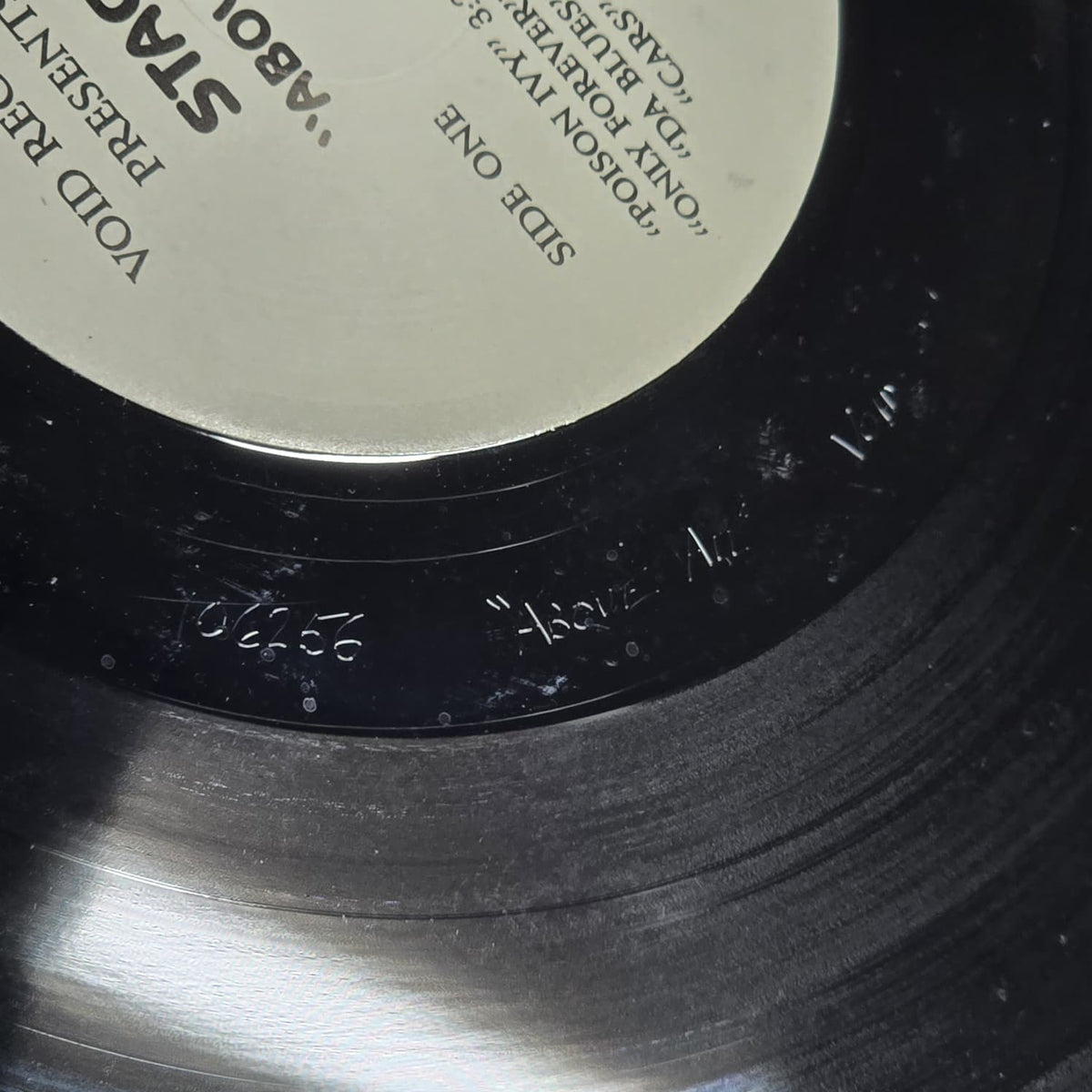 Stack Above All 1997 Void Records reissue LP, run-out