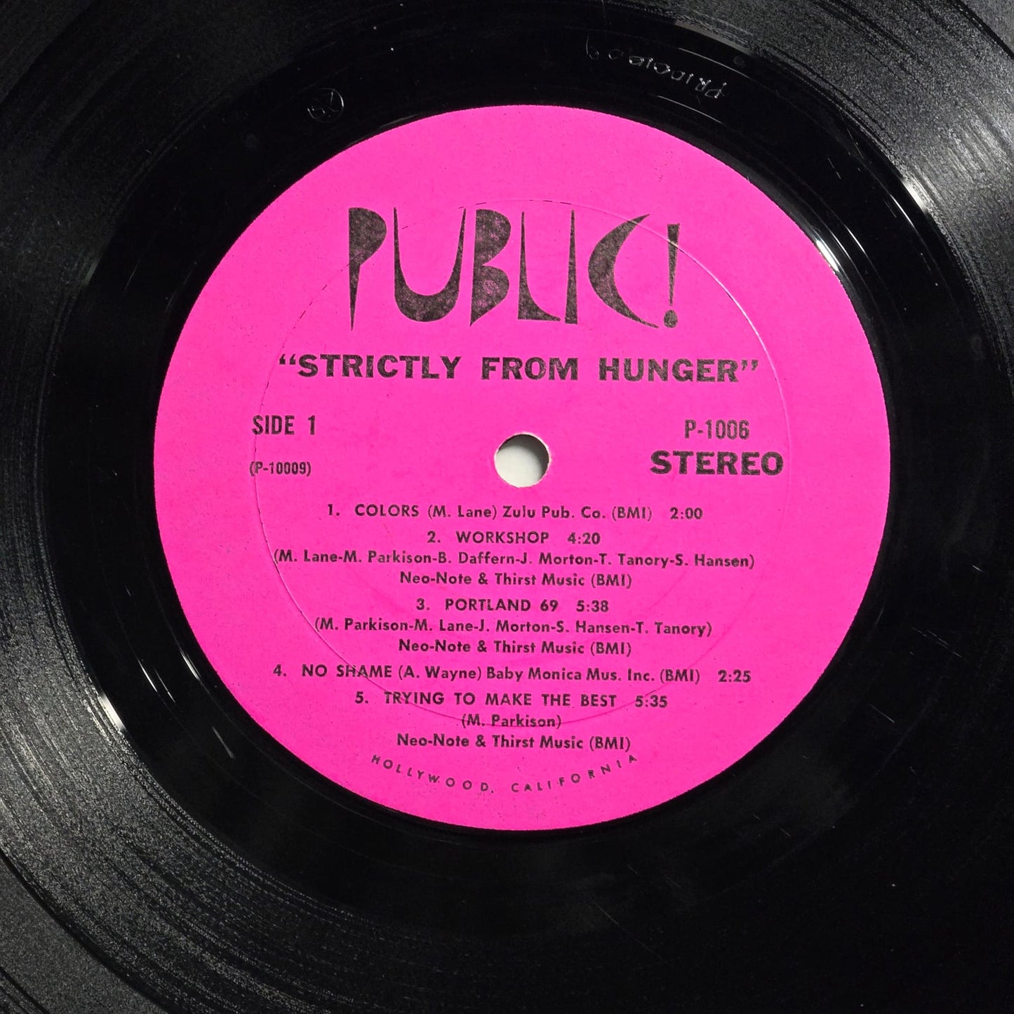 Hunger - Strictly From Hunger - 1969 US Original Public! - P 1006 - DJ Copy - Stereo