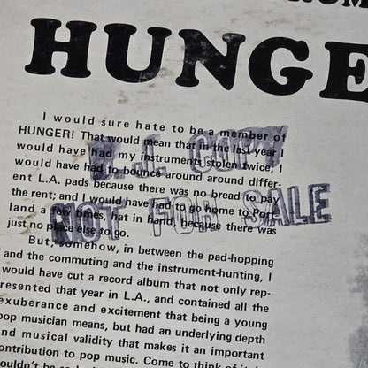 Hunger - Strictly From Hunger - 1969 US Original Public! - P 1006 - DJ Copy - Stereo