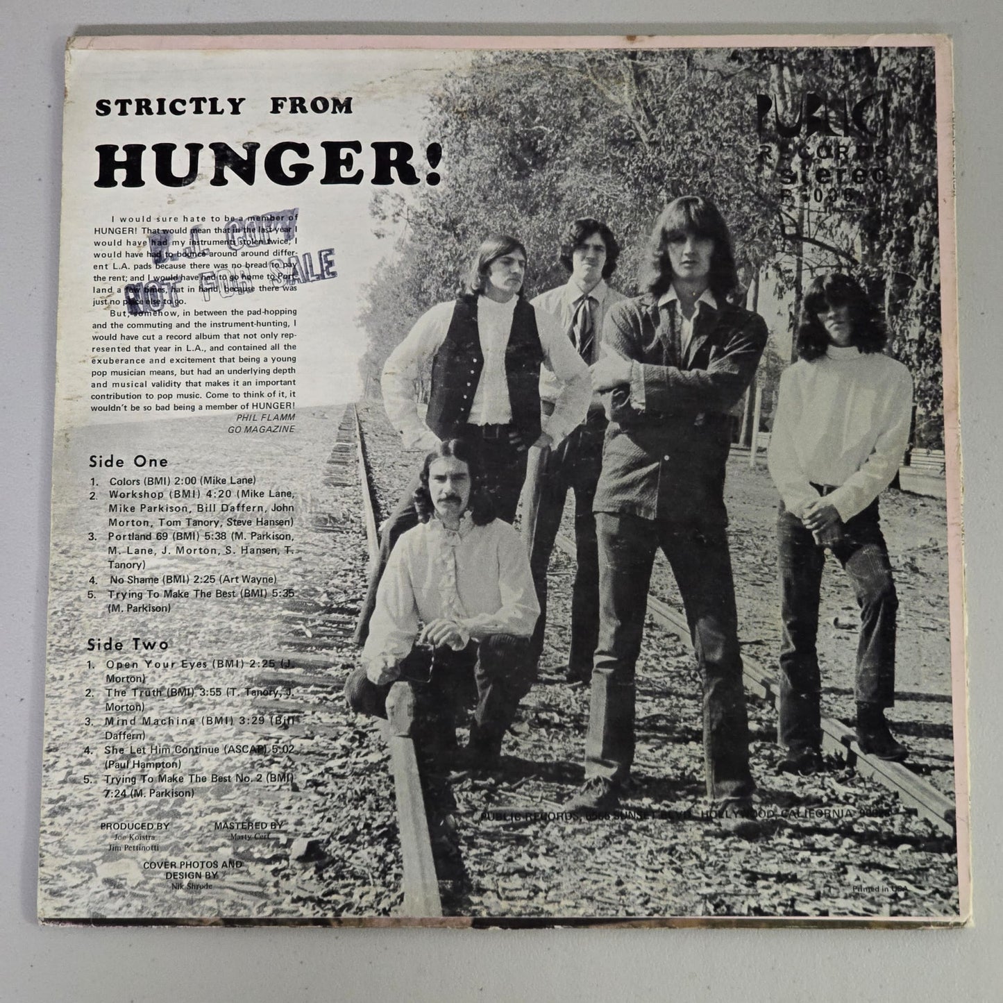 Hunger - Strictly From Hunger - 1969 US Original Public! - P 1006 - DJ Copy - Stereo