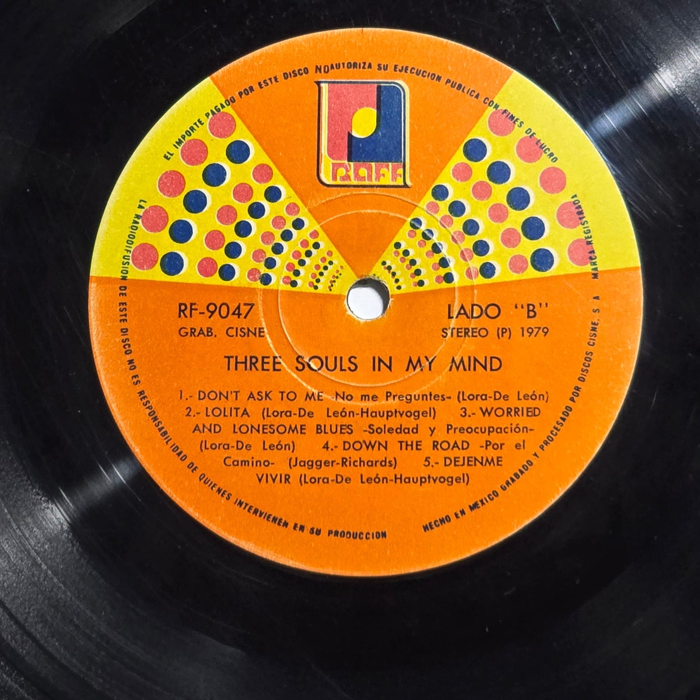 Three Souls In My Mind - Grabado En 1968 Vol. 1 - 1979 Mexico LP - Raff RF-9047