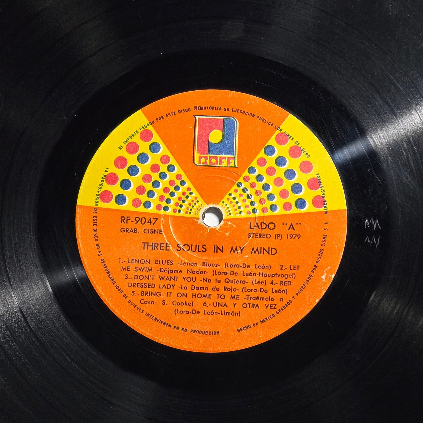 Three Souls In My Mind - Grabado En 1968 Vol. 1 - 1979 Mexico LP - Raff RF-9047