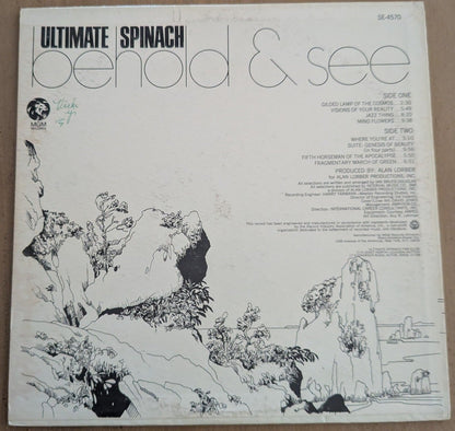 Ultimate Spinach Behold & See 1968 MGM mono DJ promo LP, back cover