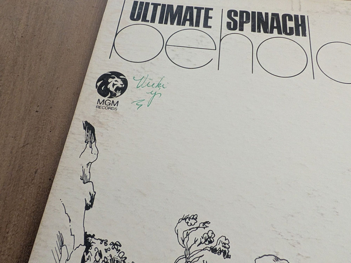 Ultimate Spinach Behold & See 1968 MGM mono DJ promo LP, green ink name on back cover